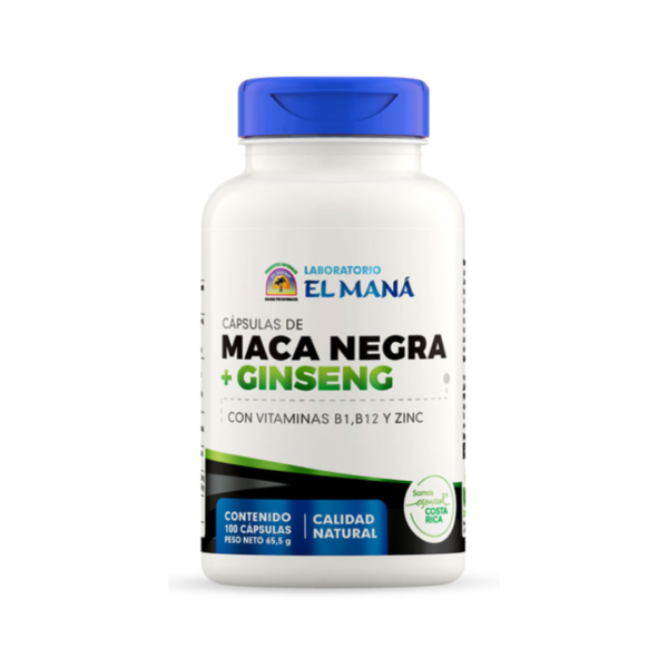 Maca Negra + Ginseng con Vitaminas B1, B12 y Zinc El Maná