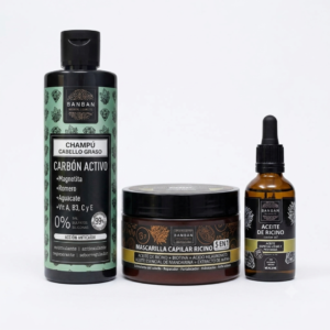 Pack Mascarilla Capilar + Champú Anticaída + Aceite Ricino